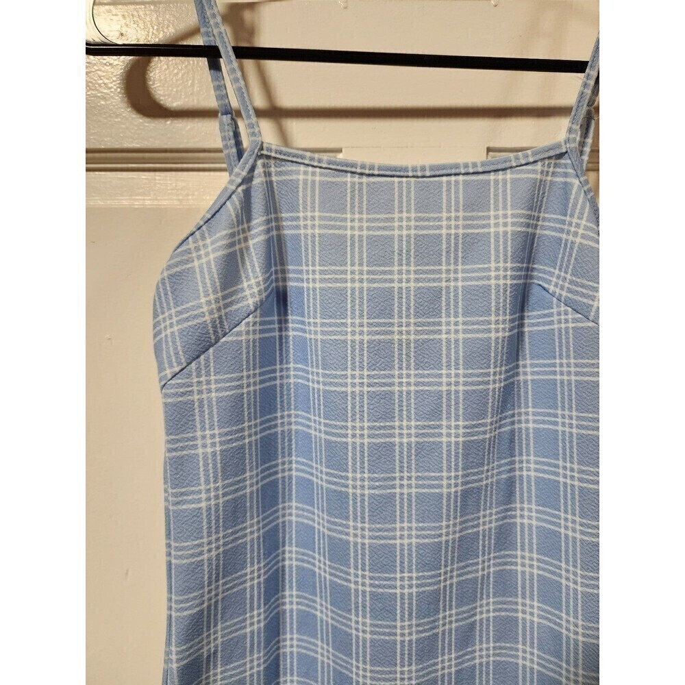 Women’s Blue and White Plaid Slip Dress | Size Small | Classic Summer Dress | NW - Picture 3 of 8